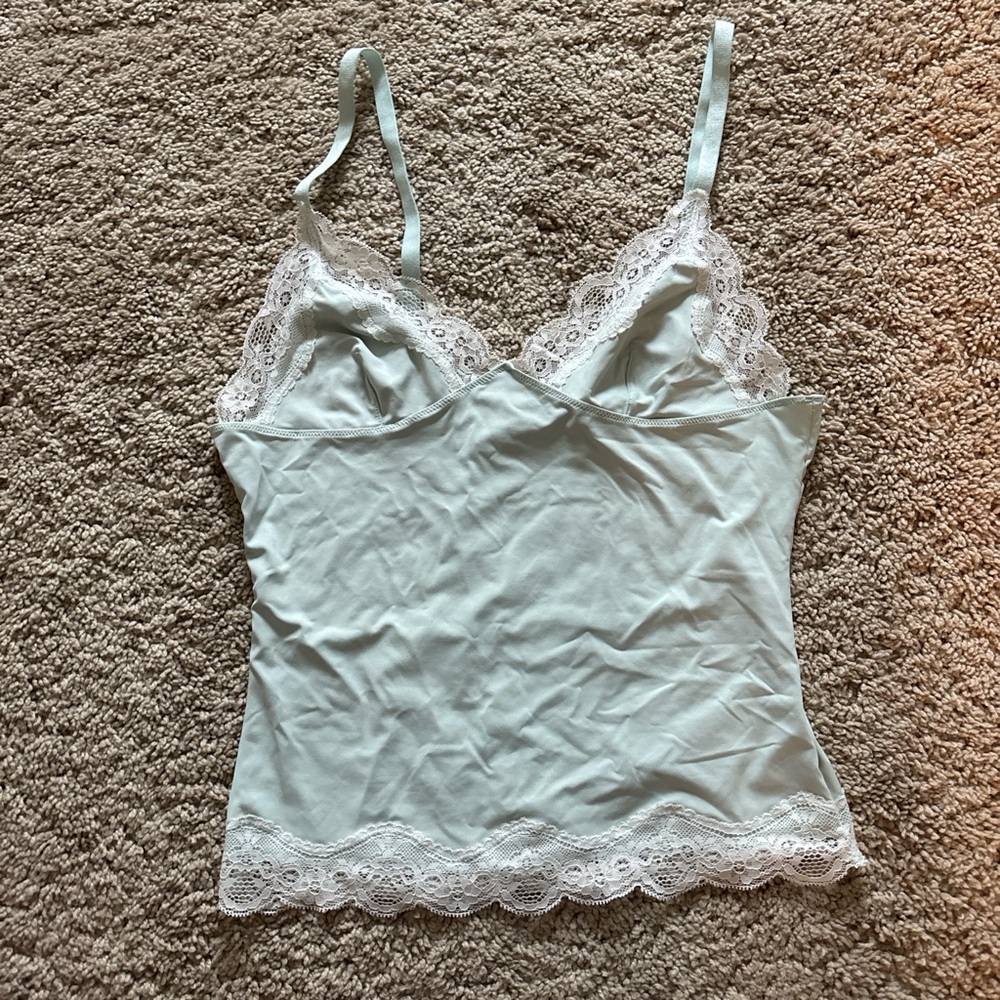 Lioness Light Blue Lace Trim Tank Top